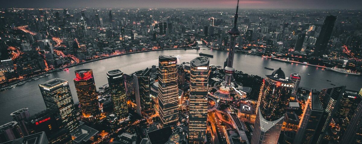 high-angle view of high rise buildings